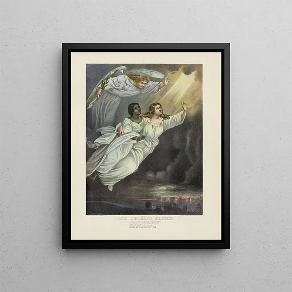 The Flight of Spirits - Currier Ives — framed artwork on a wall