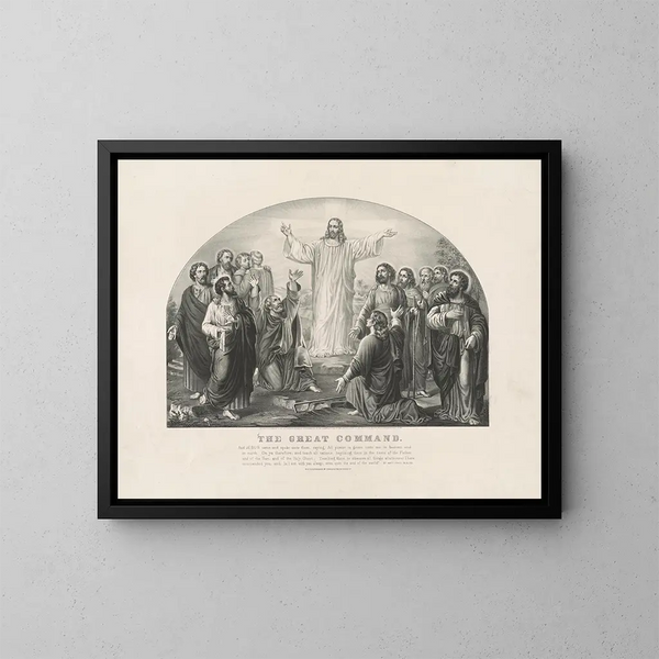 The Great Commandment - Currier & Ives — framed artwork on a wall