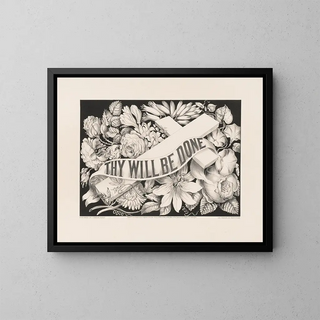 May Your Will Be Done - Currier & Ives — framed artwork on a wall