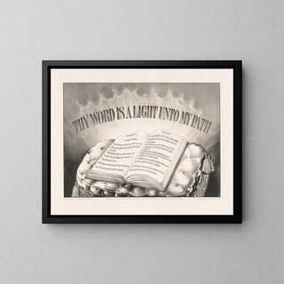 Your word is a light on my path - Currier & Ives — framed artwork on a wall