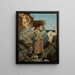 Girl of the Annunziata with a bunch of bushes on her head - Curt Agthe — framed artwork on a wall