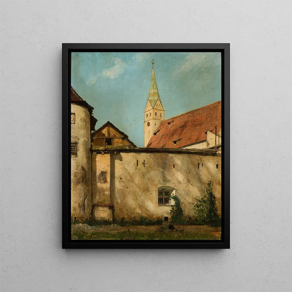 Cour of Pappenheim Castle - Curt Agthe — framed artwork on a wall