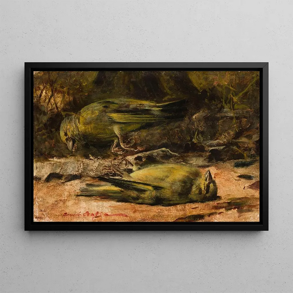 Birds dead - Curt Agthe — framed artwork on a wall