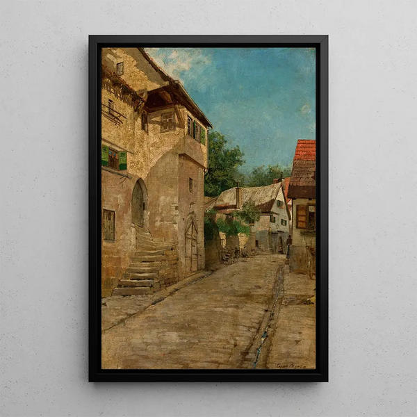 in a city - Curt Agthe — framed artwork on a wall