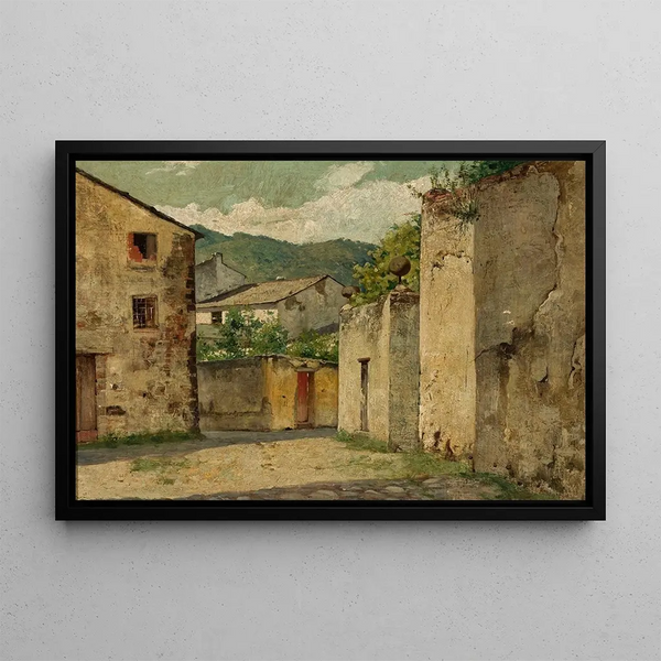 Vue de la ville de Cassa sur la Riviera di Levante - Curt Agthe — framed artwork on a wall