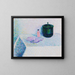 Still life with bowl, flask, and box with lid - Curt Herrmann — framed artwork on a wall