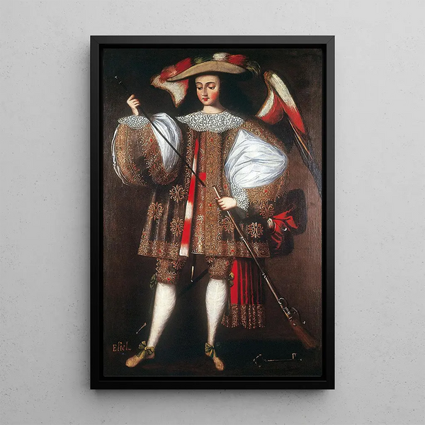 Reproduction of the painting Archangel Eliel with arquebus - School of Cusco
