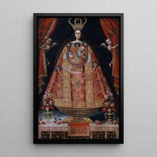 Virgin of Bethlehem - Cuzco School — framed artwork on a wall