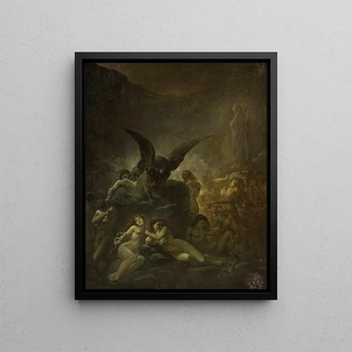 Allegorical scene of Hell by Dante - Cyprian Kamil Norwid — framed artwork on a wall