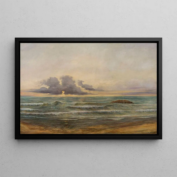 Sea in Biarritz - Cyprian Lachnicki — framed artwork on a wall