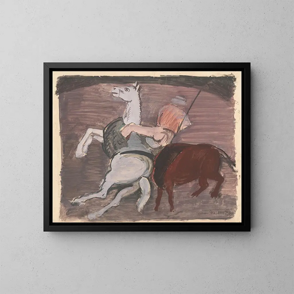 Bullfight - Cyprian Majernik — framed artwork on a wall