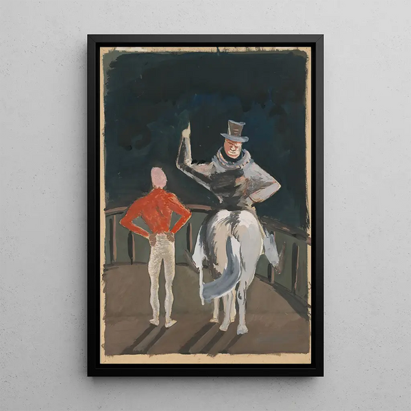 Circus motif painting - Cyprian Majernik — framed artwork on a wall