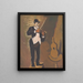 Clown playing the violin - Cyprian Majernik — framed artwork on a wall