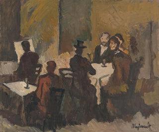 Company in a Café - Cyprian Majernik — artwork view
