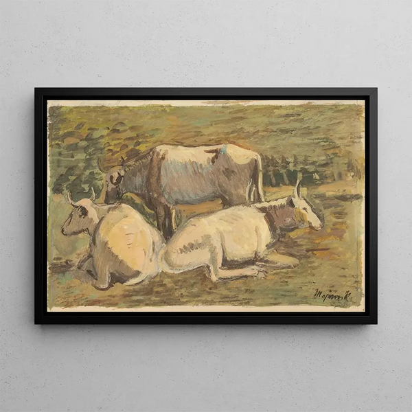 Cows - Cyprian Majernik — framed artwork on a wall