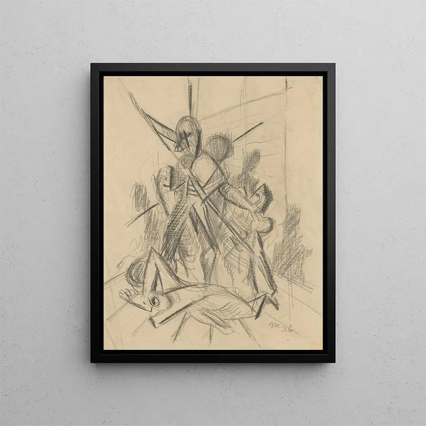Study of death for the painting The Night of Saint Bartholomew - Cyprian Majernik — framed artwork on a wall
