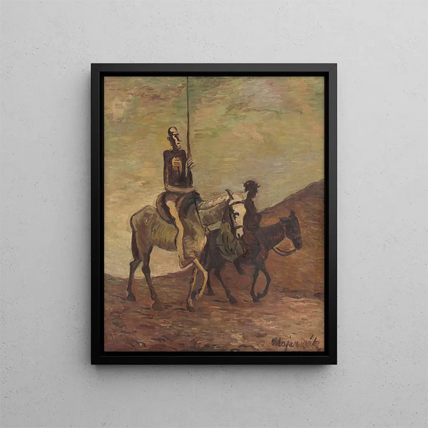 Don Quixote and Sancho Panza - Cyprian Majernik — framed artwork on a wall