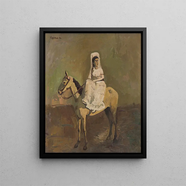 Horse Riding Painting - Cyprian Majernik — framed artwork on a wall