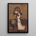 Dame aux jumelles de théâtre - Cyprian Majernik — framed artwork on a wall