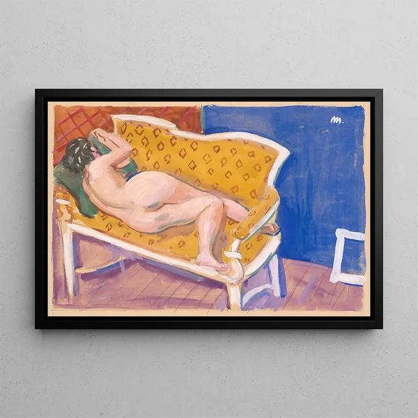 Nude reclining - Cyprian Majernik — framed artwork on a wall