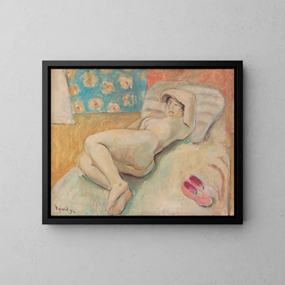 a Woman resting - Cyprian Majernik — framed artwork on a wall