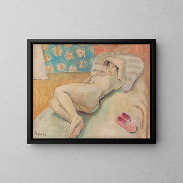 a Woman resting - Cyprian Majernik — framed artwork on a wall