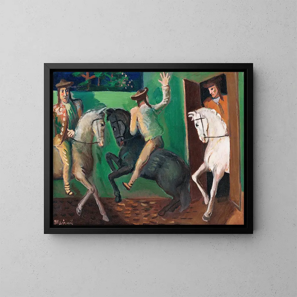 Cavaliers sur des chevaux - Cyprian Majernik — framed artwork on a wall