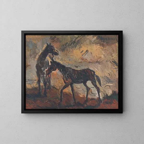 Running Horses - Cyprian Majernik — framed artwork on a wall