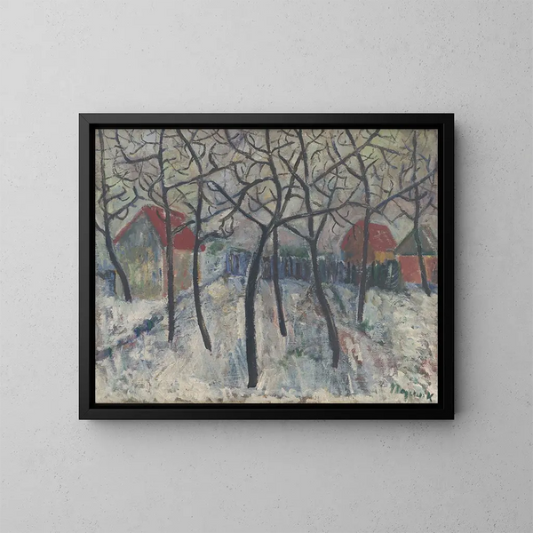 Trees in a Garden - Cyprian Majernik — framed artwork on a wall