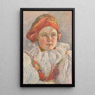 Reproduction of the painting Head of a Moravian Girl - Cyril Mandel