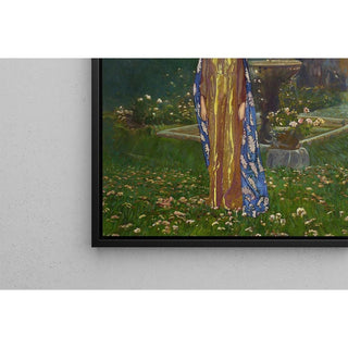 Dame dans le jardin à la fontaine - Printemps - Leon Kamir-Kaufmann | Reproduction Tableau Décoration murale affiche copie