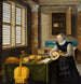 Lady playing the lute - Hendrick van Steenwijck the Younger — artwork view