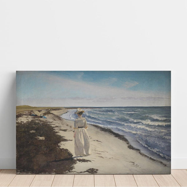 Reproduction of the painting of Dame sur la plage de Karrebæksminde, Zélande - Laurits Andersen Ring