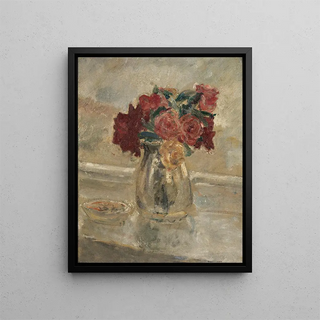 Roses dans un vase - Dame Ethel Walker — framed artwork on a wall