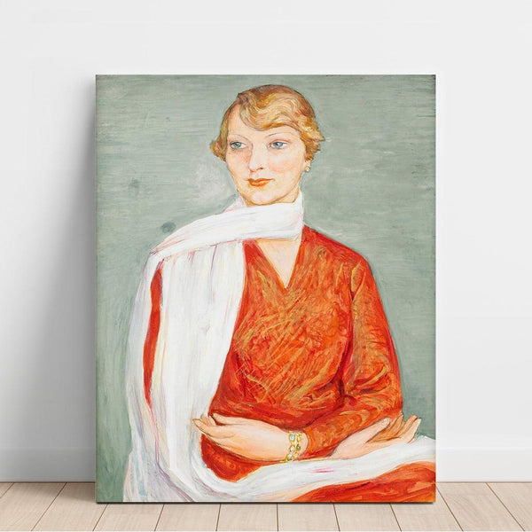 Reproduction of the painting Damen med den Vita Sjalen - Nils Dardel