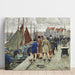 Reproduction of the painting Elegant ladies with cloche hats buying fish - Paul Fischer