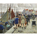 Reproduction of the painting Elegant ladies with cloche hats buying fish - Paul Fischer
