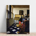 Reproduction of the painting Damoiselle au virginal avec un gentleman (La leçon de musique) - Johannes Vermeer