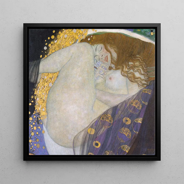 Danaé - Gustav Klimt — framed artwork on a wall