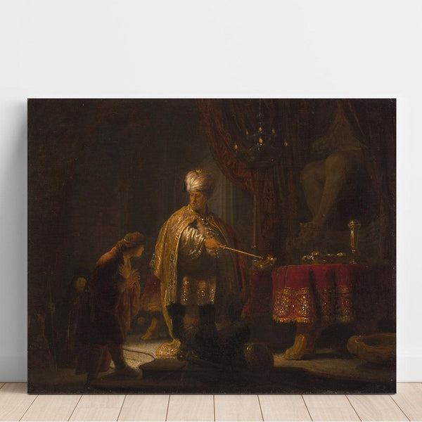 Reproduction of the painting Daniel and Cyrus before the idol Bel - Rembrandt van Rijn