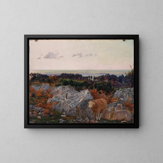 La baie de Morecambe depuis Warton Crag - Daniel Alexander Williamson — framed artwork on a wall