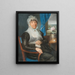 Dame avec des travaux d'aiguille à une fenêtre - Daniel Caffé — framed artwork on a wall