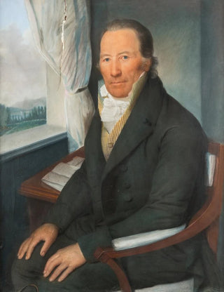 Portrait of a man sitting near a window - Daniel Caffé — artwork view
