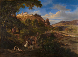 Château d'Eberstein near Gernsbach with a medieval hunt - Daniel Fohr — artwork view