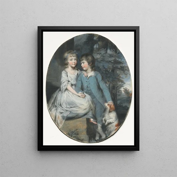 Cropley Ashley-Cooper with his sister Mary Anne Ashley-Cooper - Daniel Gardner — framed artwork on a wall
