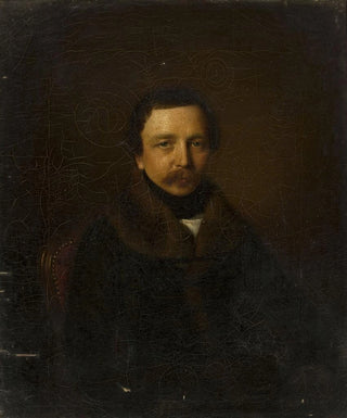 Portrait of a man wearing a fur-collared coat - Daniel Gevril — artwork view