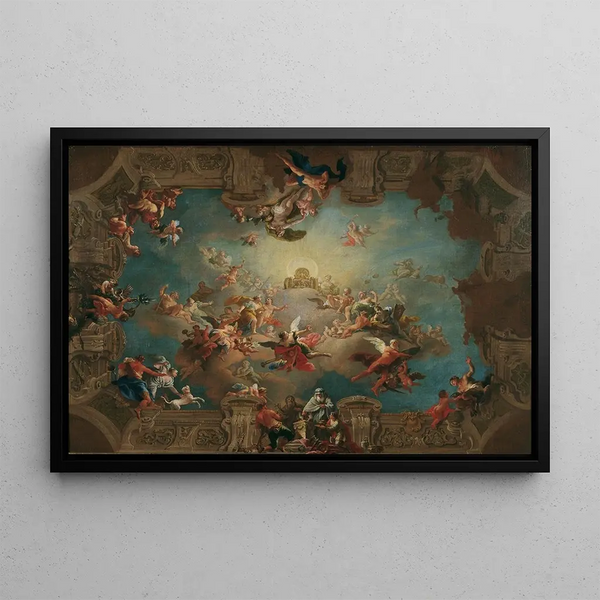 Admission de Diane au mont Olympe - Daniel Gran — framed artwork on a wall