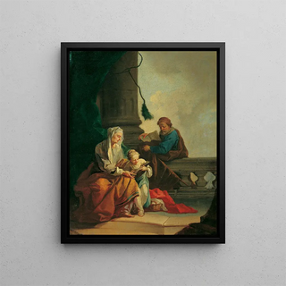 Marie's Instruction by Joachim and Anne - Daniel Gran — framed artwork on a wall