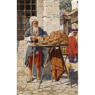 Reproduction of the painting Oriental Street Vendors - Daniel Israel