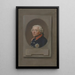 Bust of Frederick the Great in a rectangular framed oval - Daniel Nikolaus Chodowiecki — framed artwork on a wall
